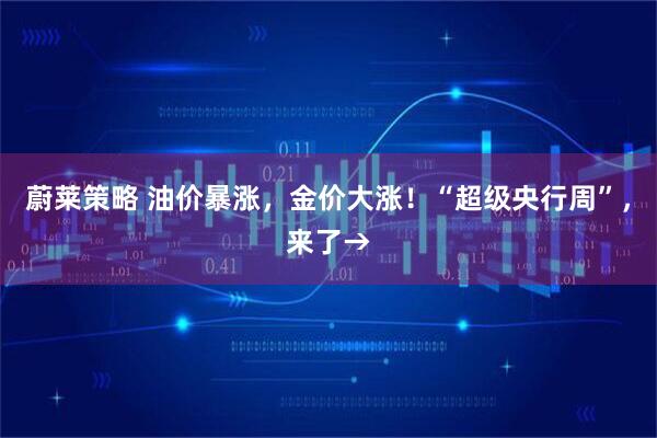 蔚莱策略 油价暴涨，金价大涨！“超级央行周”，来了→