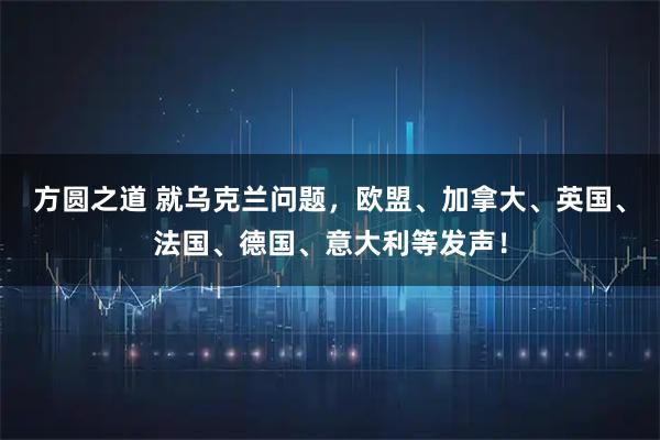 方圆之道 就乌克兰问题,欧盟、加拿大、英国、法国、德国、意大利等发声!